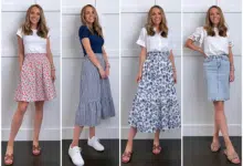 Casual T Shirt And Skirt Outfit